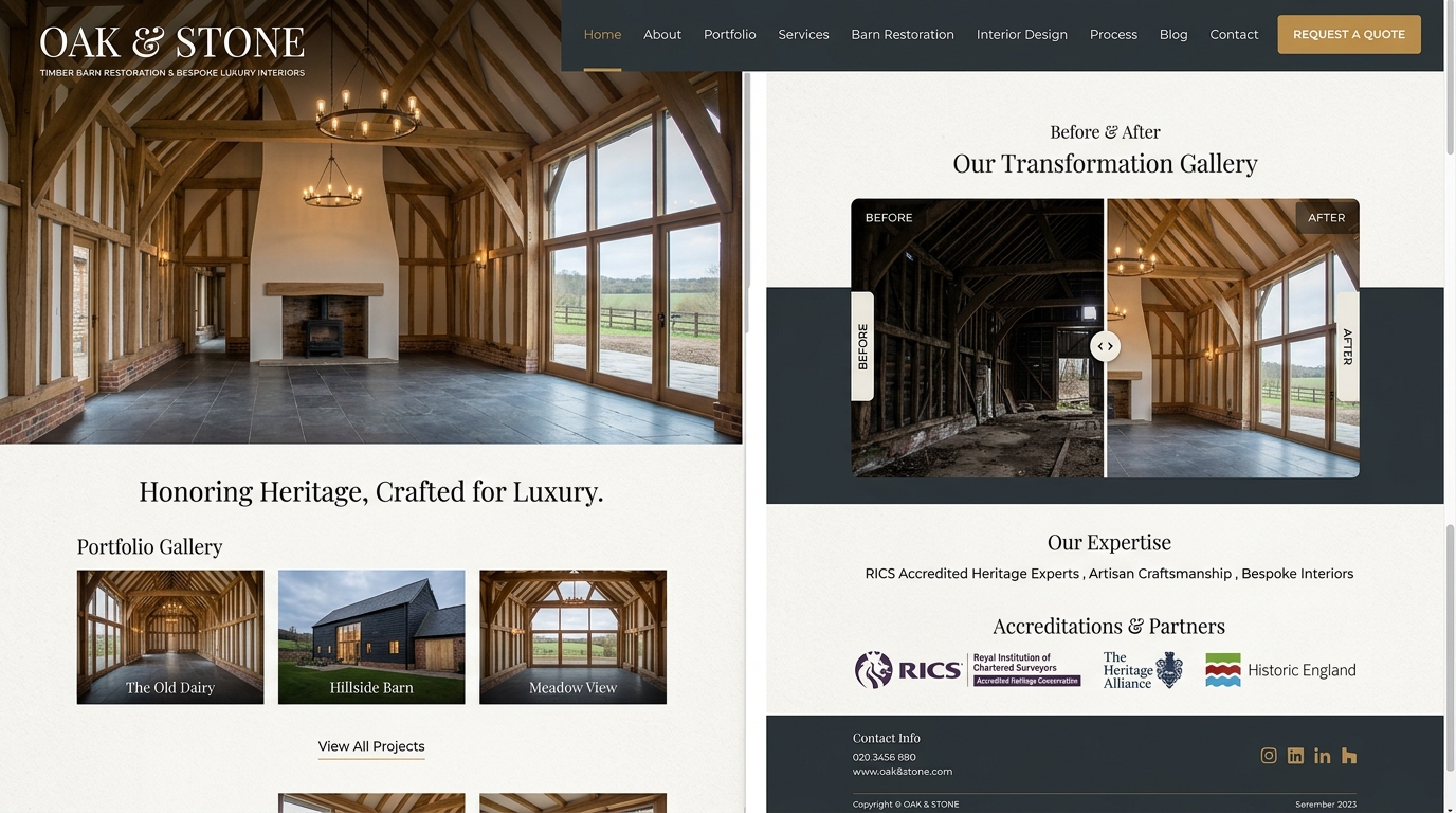 Oak & Stone Heritage Barns - SiteMotive Case Study